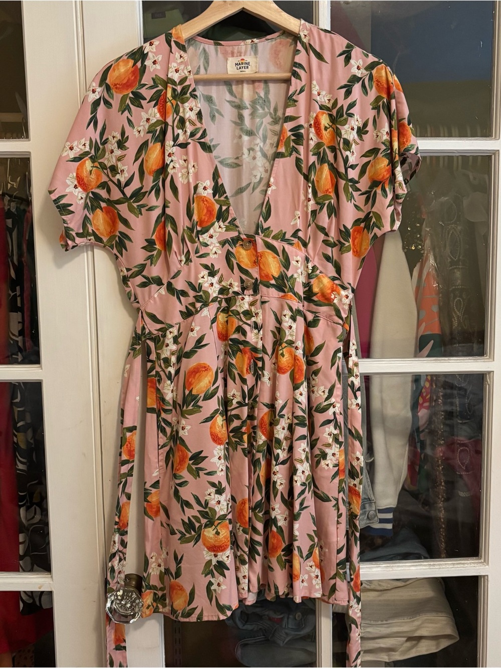 Marine Layer Camila Mini in Pink with Orange Floral Print